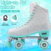 WELLWON Roller Skate for Women and Girls, High-top Double Row-Classic Rollerskates Size 8, Indoor Outdoor Roller Skate Shoes for Beginner Ladies view 4