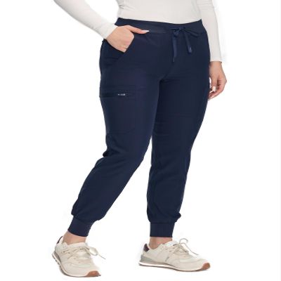 COZYFIT Womens Scrub Pants, Drawstring Cargo Pants, Navy Blue, XS