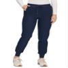 COZYFIT Womens Scrub Pants, Drawstring Cargo Pants, Navy Blue, XS view 2