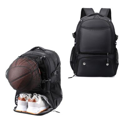 Basketball Backpack 40L Large Capacity Basketball Bag with Separate Ball Holder & Shoes Compartment Sports Bag for Basketball, Soccer, Volleyball, Swim, Gym, Travel (Black)