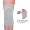 PATIKIL Small Protective Knee Pads, 2 Pcs Anti-Slip Padded Sponge Knee Brace Support Breathable Knee Sleeve for Dance Skating Football Basketball Volleyball Protector, Gray view 3