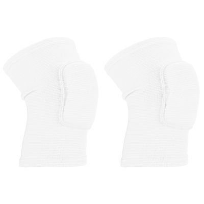 PATIKIL Medium Protective Knee Pads, 2 Pcs Anti-Slip Padded Sponge Knee Brace Support Breathable Knee Sleeve for Dance Skating Football Basketball Volleyball Protector, White