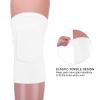 PATIKIL Medium Protective Knee Pads, 2 Pcs Anti-Slip Padded Sponge Knee Brace Support Breathable Knee Sleeve for Dance Skating Football Basketball Volleyball Protector, White view 3