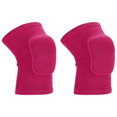 PATIKIL Medium Protective Knee Pads, 2 Pcs Anti-Slip Padded Sponge Knee Brace Support Breathable Knee Sleeve for Dance Skating Football Basketball Volleyball Protector, Rose red