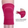 PATIKIL Medium Protective Knee Pads, 2 Pcs Anti-Slip Padded Sponge Knee Brace Support Breathable Knee Sleeve for Dance Skating Football Basketball Volleyball Protector, Rose red view 3