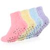 Revosoxs Fuzzy Grip Socks for Women Men,Thick Warm Slipper Cozy Fluffy Non Slip Ankle Valentines Fuzzy socks With Grips.Pink+Yellow+Light Blue+Purple view 1
