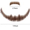 Miyamarch Human Hair Fake Beard & Fake Mustache - Realistic Costume Facial Hair for Men, Suitable for Theatrical, Funny Cosplay, Drama, Party, Movie, Halloween & Festivals(Style 3) Brown view 2