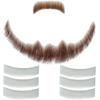 Miyamarch Human Hair Fake Beard & Fake Mustache - Realistic Costume Facial Hair for Men, Suitable for Theatrical, Funny Cosplay, Drama, Party, Movie, Halloween & Festivals(Style 3) Brown view 4