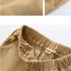 Girls Boys Pull-on Twill Pant Toddler School Uniform Skinny Stretch Elastic Waist Pockets Leg (Khaki, 4-5 Years) view 3