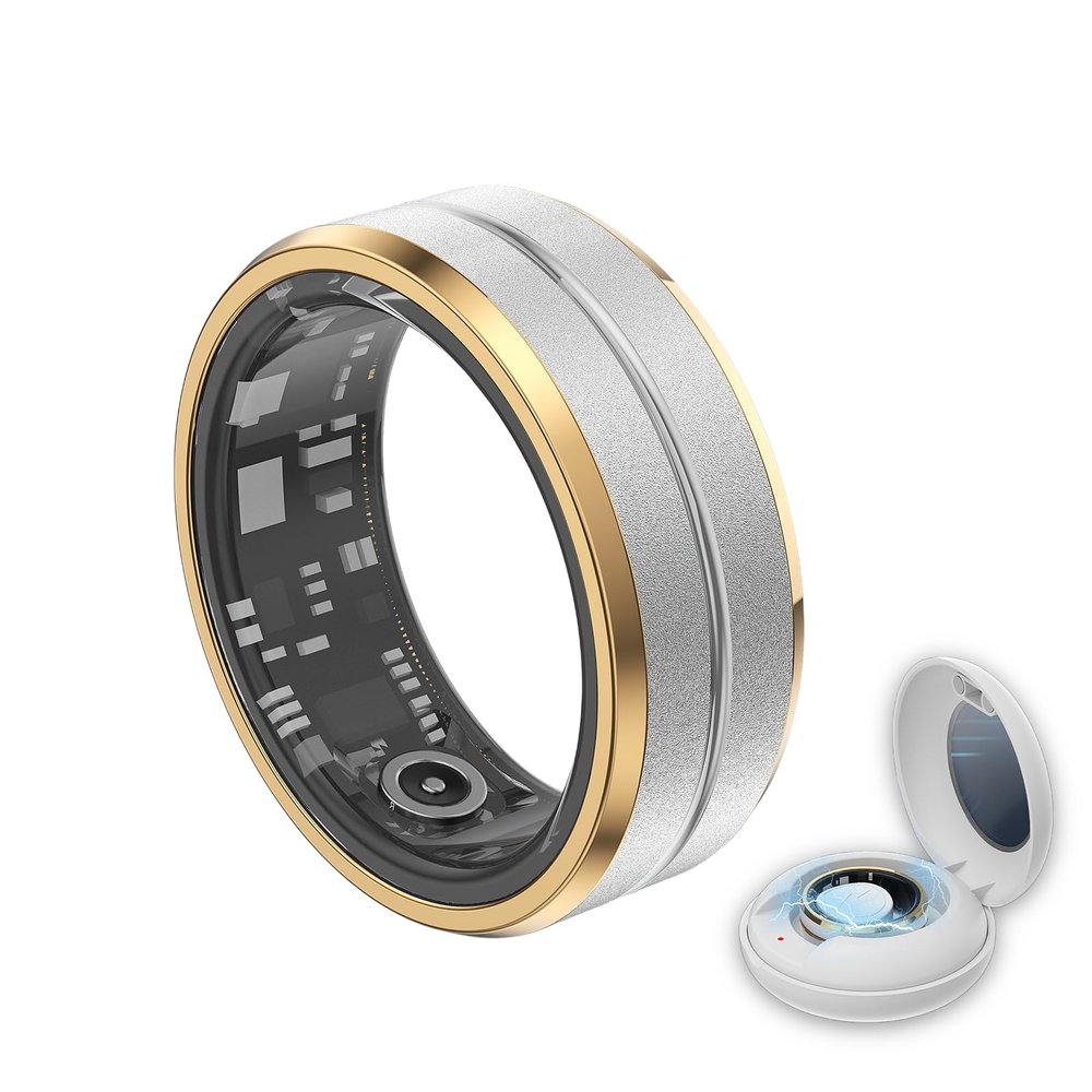 viohead Smart Ring Health Tracker - Fitness Sleep Heart Rate Blood Oxygen Tracker Smart Ring for Men and Women,IP68 Waterproof Level Bluetooth Fitness Tracker Rings - Free APP (Platinum, 9)