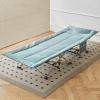 Portable Folding Camp Cot, Foldable Single Bed for Adults with Headrest & Side Pocket, 1800D Ice Silk Fabric, 160kg Load Capacity Heavy Duty Sleeping Cots(Green,178 * 67cm) view 1