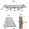 Portable Folding Camp Cot, Foldable Single Bed for Adults with Headrest & Side Pocket, 1800D Ice Silk Fabric, 160kg Load Capacity Heavy Duty Sleeping Cots(Green,178 * 67cm) view 2