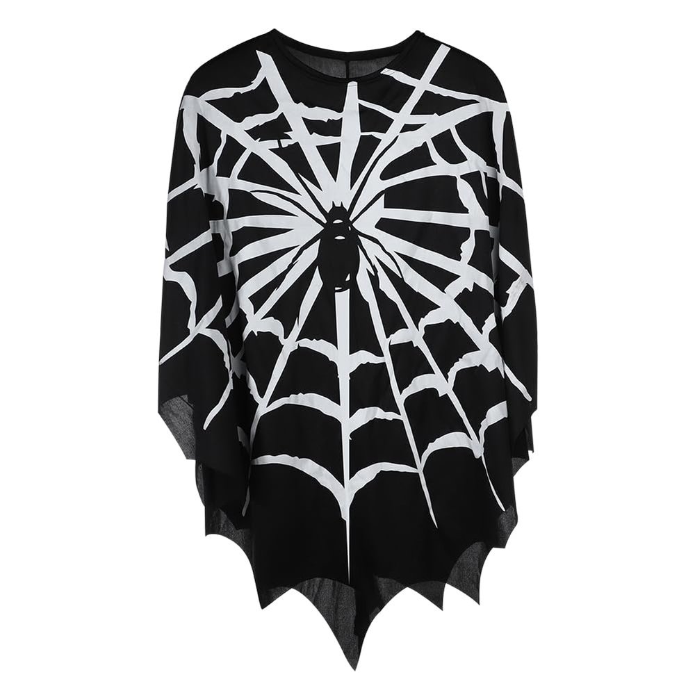 PENINSULA LOVE Halloween Spider Web Poncho Day of The Dead Black Lace Cloak Cosplay Party Costume Cape for Women Men