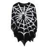 PENINSULA LOVE Halloween Spider Web Poncho Day of The Dead Black Lace Cloak Cosplay Party Costume Cape for Women Men view 1