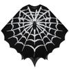 PENINSULA LOVE Halloween Spider Web Poncho Day of The Dead Black Lace Cloak Cosplay Party Costume Cape for Women Men view 4