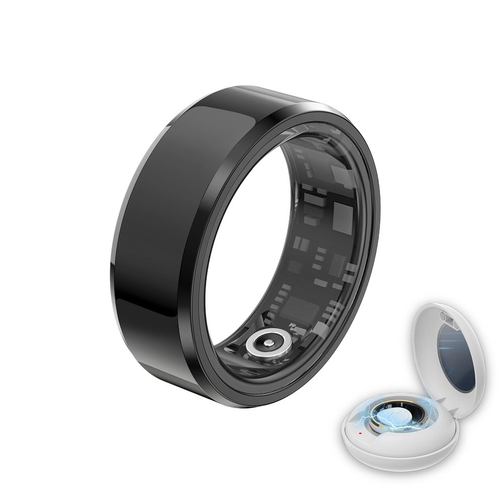 viohead Smart Ring Health Tracker - Fitness Sleep Heart Rate Blood Oxygen Tracker Smart Ring for Men and Women,IP68 Waterproof Level Bluetooth Fitness Tracker Rings - Free APP (Black, 9)