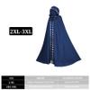 Wizard Cloak 61 IN Long Hooded Flower Brim Halloween Cloak Adult Renaissance Medieval Drawstring Black Cape Unisex Gothic Wizard Robe for Christmas Masquerade Blue 2XL-3XL Black Cape Wizard Robe Hall view 4