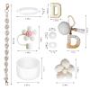 1ze1ziyo 9PCS Cup Accessories Set for Stanley Cup 30oz 40oz Tumbler - Including Water Bottle Handle Strap,Straw Cover Cap,Spill Proof Stoppers,Boot,Initials Letter Charm,Sticker,Flower,Letter D,White view 2