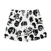 DIOTSR Mens Graphic Print Shorts Cool Mesh Basketball Shorts Casual Flat Front Shorts Summer Drawstring (White,Medium) view 1