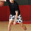 DIOTSR Mens Graphic Print Shorts Cool Mesh Basketball Shorts Casual Flat Front Shorts Summer Drawstring (White,Medium) view 2