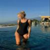 Aleumdr Women Bathing Suits One Piece Swimsuits Criss Cross Back Tummy Control Sports Athletic One Piece Swimwear Black 402 Small view 3