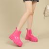 CPMBFDC Women's Short Rain Boots Outdoor Non-Slip Work Boots Garden Boots Comfortable Lightweight Waterproof Rain Boots (Rose Red,7) view 2