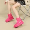 CPMBFDC Women's Short Rain Boots Outdoor Non-Slip Work Boots Garden Boots Comfortable Lightweight Waterproof Rain Boots (Rose Red,7) view 3