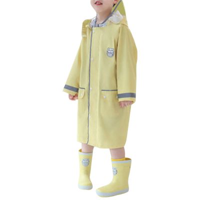Boy Girl Rain Coat Toddler Raincoat Girls Rain Poncho Lightweight Waterproof Kids Youth Rain Jacket Rain Gear (Yellow, 8-9 Years)