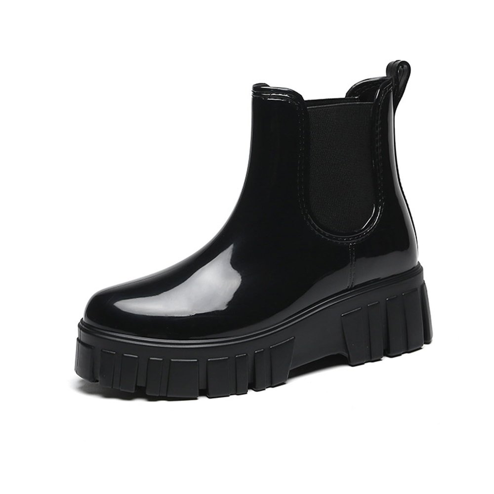 CPMBFDC Women's Short Rain Boots Outdoor Non-Slip Work Boots Garden Boots Comfortable Lightweight Waterproof Rain Boots (Black,7)