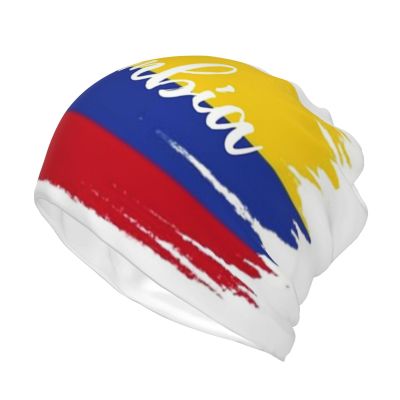 Cute Colombia Flag Multifunction Beanie Hats Soft Stretch Skull Cap Slouchy Colombian Fashion Scarf for Men Women