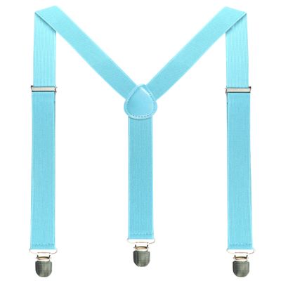 JEMYGINS Baby Blue Mens Suspender with 3 Strong Clips Adjustable Braces(38)