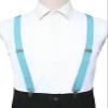 JEMYGINS Baby Blue Mens Suspender with 3 Strong Clips Adjustable Braces(38) view 3