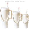1ze1ziyo 9PCS Cup Accessories Set for Stanley Cup 30oz 40oz Tumbler - Including Water Bottle Handle Strap,Straw Cover Cap,Spill Proof Stoppers,Boot,Initials Letter Charm,Sticker,Flower,Letter L,White view 3