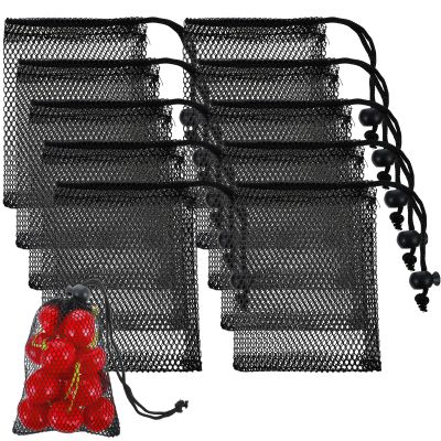 Ymapinc 10pcs Small Mesh Drawstring Bags Black Gym Drawstring Bags