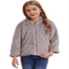 Hularka Kids Girls Fur Fleece Zipper Hooded Jacket Coat Winter Cartoon Owl Applique Hoodies Sweater Outerwear Grey 10 Years view 2