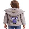 Hularka Kids Girls Fur Fleece Zipper Hooded Jacket Coat Winter Cartoon Owl Applique Hoodies Sweater Outerwear Grey 10 Years view 3