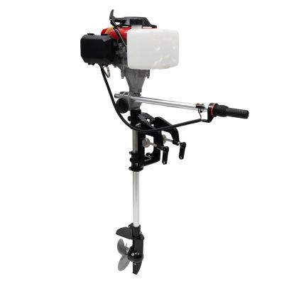 4 Stroke Outboard Motor Fishing Boat Motor Engine With Air Cooling for Inflatable Boat Kayak Canoe Sailboat 52CC Heavy Duty Outboard Motor with Air Cooling CDI System Fit For Small Boats Of 7.5-16.4ft