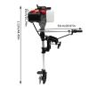 4 Stroke Outboard Motor Fishing Boat Motor Engine With Air Cooling for Inflatable Boat Kayak Canoe Sailboat 52CC Heavy Duty Outboard Motor with Air Cooling CDI System Fit For Small Boats Of 7.5-16.4ft view 2
