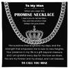 Chiside Promise Necklace For Him, Promise Necklaces Gift For Boyfriend, Birthday Valentines Jewelry Gifts For Man, Husband Cuban Chain Necklace From Wife, Anniversary Necklaces For Boyfriend view 1