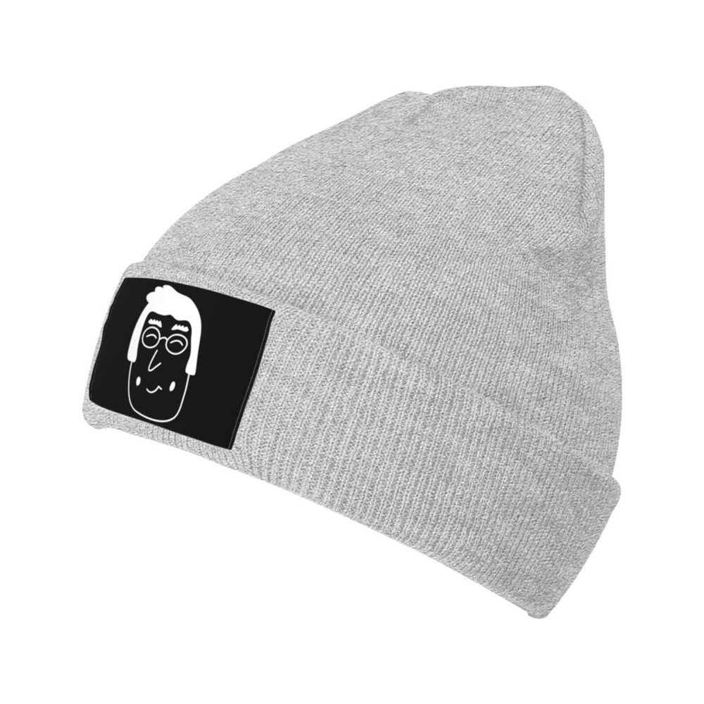 MULIHU Youth Cartoon Minimalist Beanie Hat for Men Women Winter Warm Knit Hats Ski Hat Skull Cap Gray
