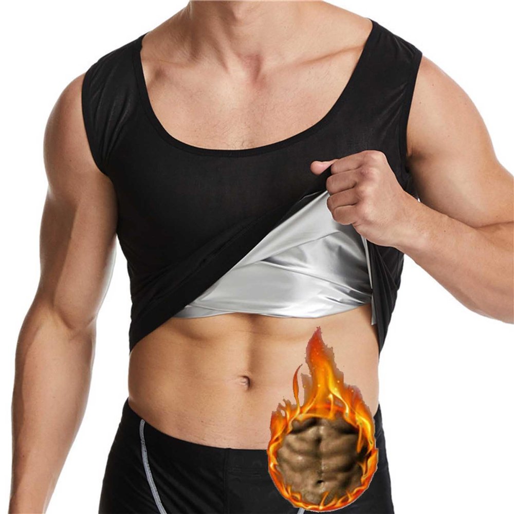 Dosurgorn Infernowear Sauna Tech,Sauna Tech Vest,Sauna Suit,Sauna Shirt for Men,Sauna Sweat Vest Workout Tank Top (Sliver-A,4XL/5XL)