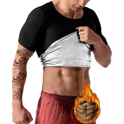 Dosurgorn Infernowear Sauna Tech,Sauna Tech Vest,Sauna Suit,Sauna Shirt for Men,Sauna Sweat Vest Workout Tank Top (Sliver-B,4XL/5XL)