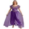 Moily Women's Arabian Princess Halloween Costume Sequins Belly Dance Jumpsuit Bollywood Romper Bloomers Dark Purple XX-Large view 1
