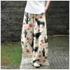 DMOYALA Women's Cotton Linen Pants Casual Baggy Pants Boho Printed Elastic High Waist Relax Fit Lantern Trouser Plus Size Linen Pants Women Wide Leg Sweatpants Women Cowgirl Horse Print M view 2
