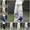 DMOYALA Women's Cotton Linen Pants Casual Baggy Pants Boho Printed Elastic High Waist Relax Fit Lantern Trouser Plus Size Linen Pants Women Wide Leg Sweatpants Women Cowgirl Horse Print M view 4