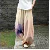DMOYALA Women's Cotton Linen Pants Casual Baggy Pants Boho Printed Elastic High Waist Relax Fit Lantern Trouser Plus Size Linen Pants Women Wide Leg Sweatpants Women Tie Dye Butterfly 5XL view 2