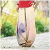 DMOYALA Women's Cotton Linen Pants Casual Baggy Pants Boho Printed Elastic High Waist Relax Fit Lantern Trouser Plus Size Linen Pants Women Wide Leg Sweatpants Women Tie Dye Butterfly 5XL view 3