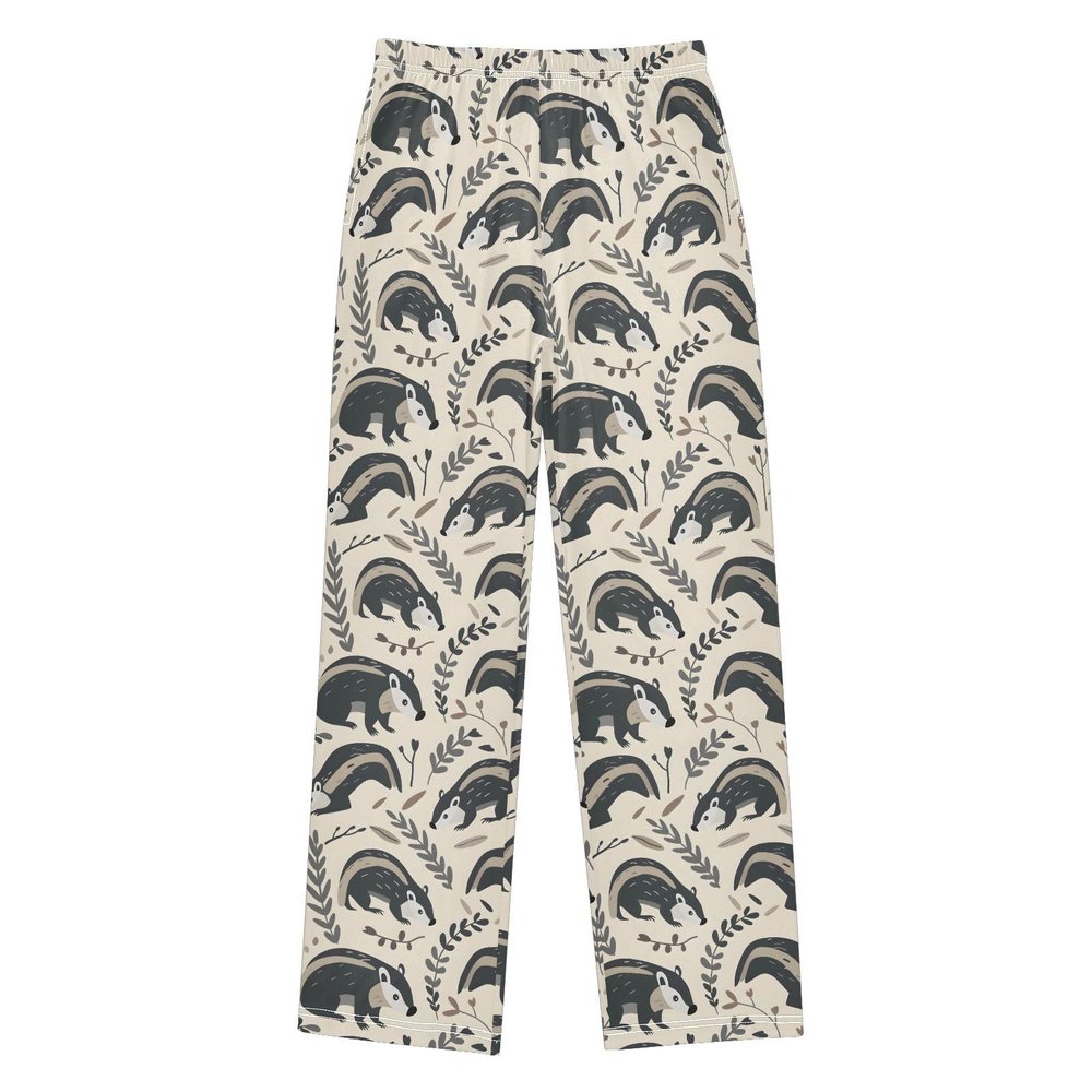 ALAZA Badger Leaves Animal Pajama Pants Long Sleep Pant Pajama Bottoms Elastic Waist with Pockets 13-14 Years