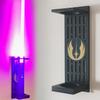 Lightsaber Wall Mount with Pattern, Wooden Lightsaber Stand for Lightsaber Display, Vertical Lightsaber Wall Mount Holder for Most Lightsaber Displays, Gift for Lightsaber Collectors (01) view 1