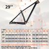 HWEVDHJ Carbon Fiber Bike Frame 27.5er 29er Mountain Bike Frame XC Hardtail Frame 15''/17''/19'' Disc Brake Thru Axle Frame Internal Routing(Matte Black,29 * 19'') view 2